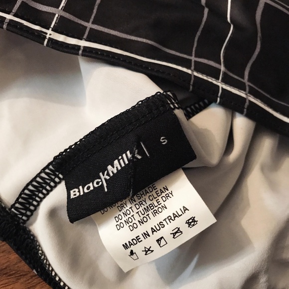 BlackMilk Black Plaid Nana Crop Top - Small - Picture 3 of 3